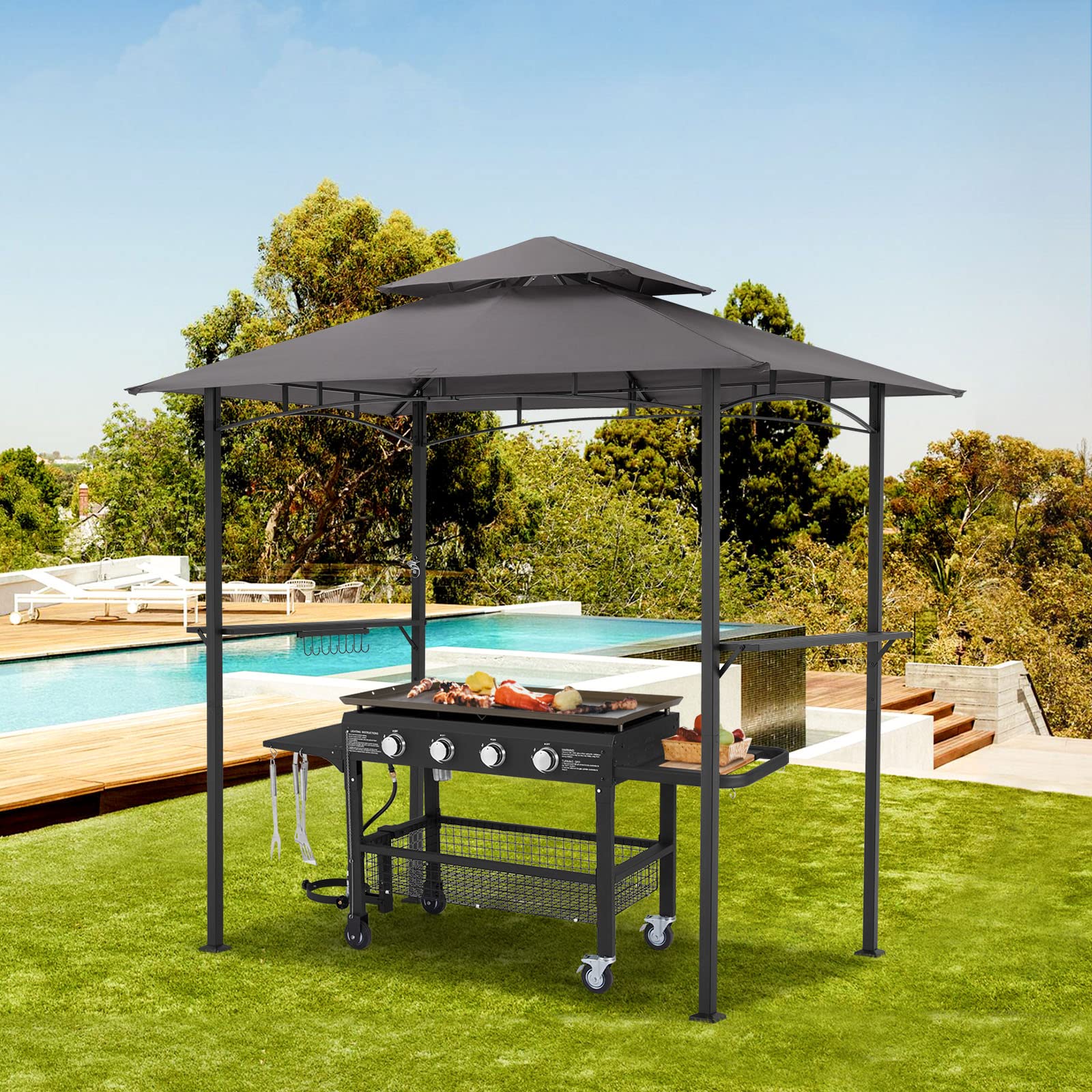 YODOLLA BBQ gazebo, dark grey.